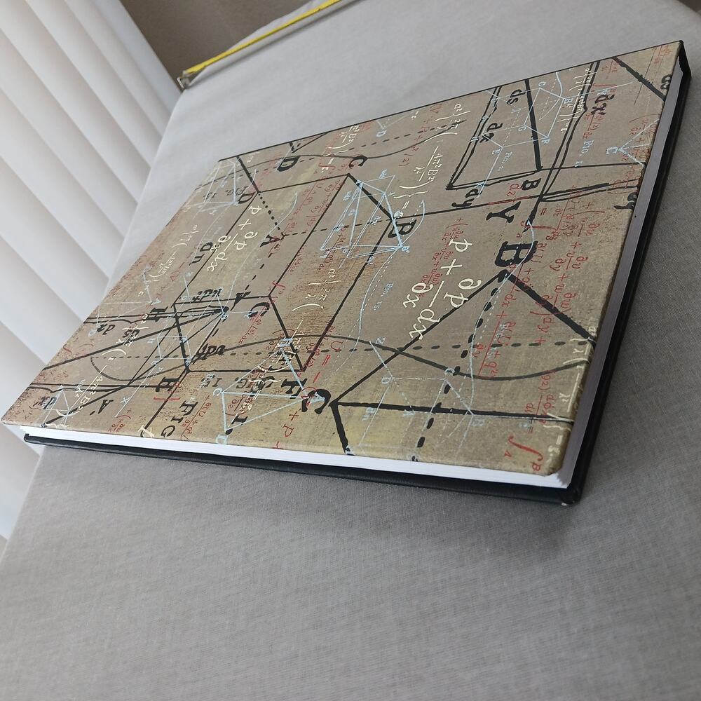 Handmade Hardcover Math Notebook blank unlined pages and graph paper - Picture 3 of 10